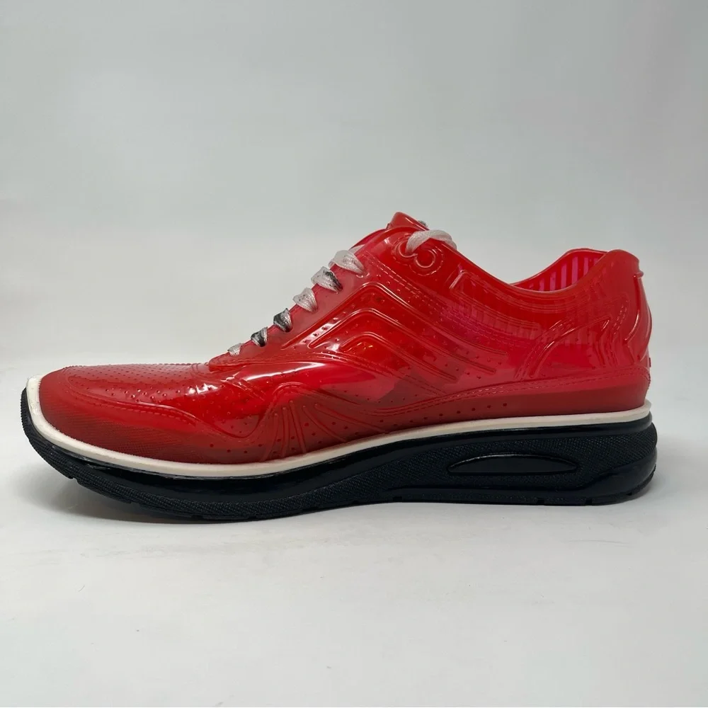 AIRDP by Ishu+ Transparent‎ Red Designer Sneakers | Italian Fashion Tech Shoes
